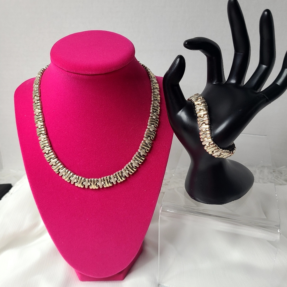 Sterling Silver Italian Necklace And Bracelet Set